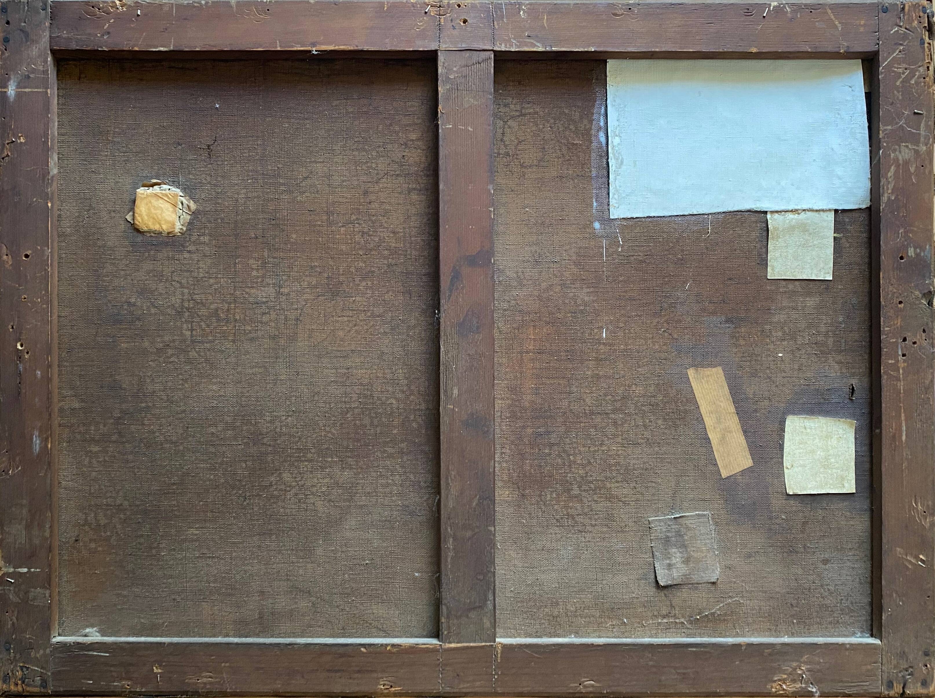 Painting Barbizon "animated landscape" HST XIX° century for restoration