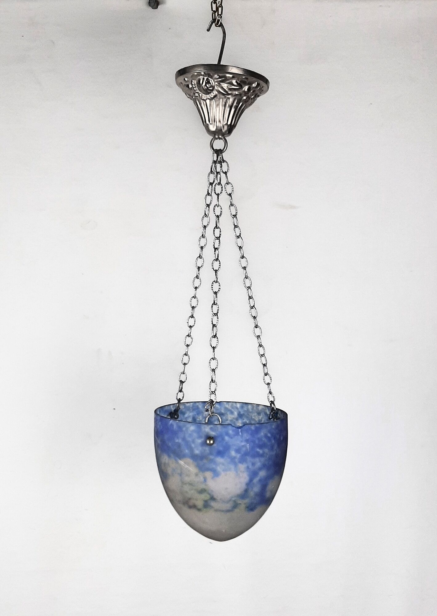 Art nouveau period pendant lamp signed noverdy france