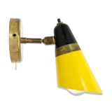 Yellow and black two-tone wall lamp from 50-60 years