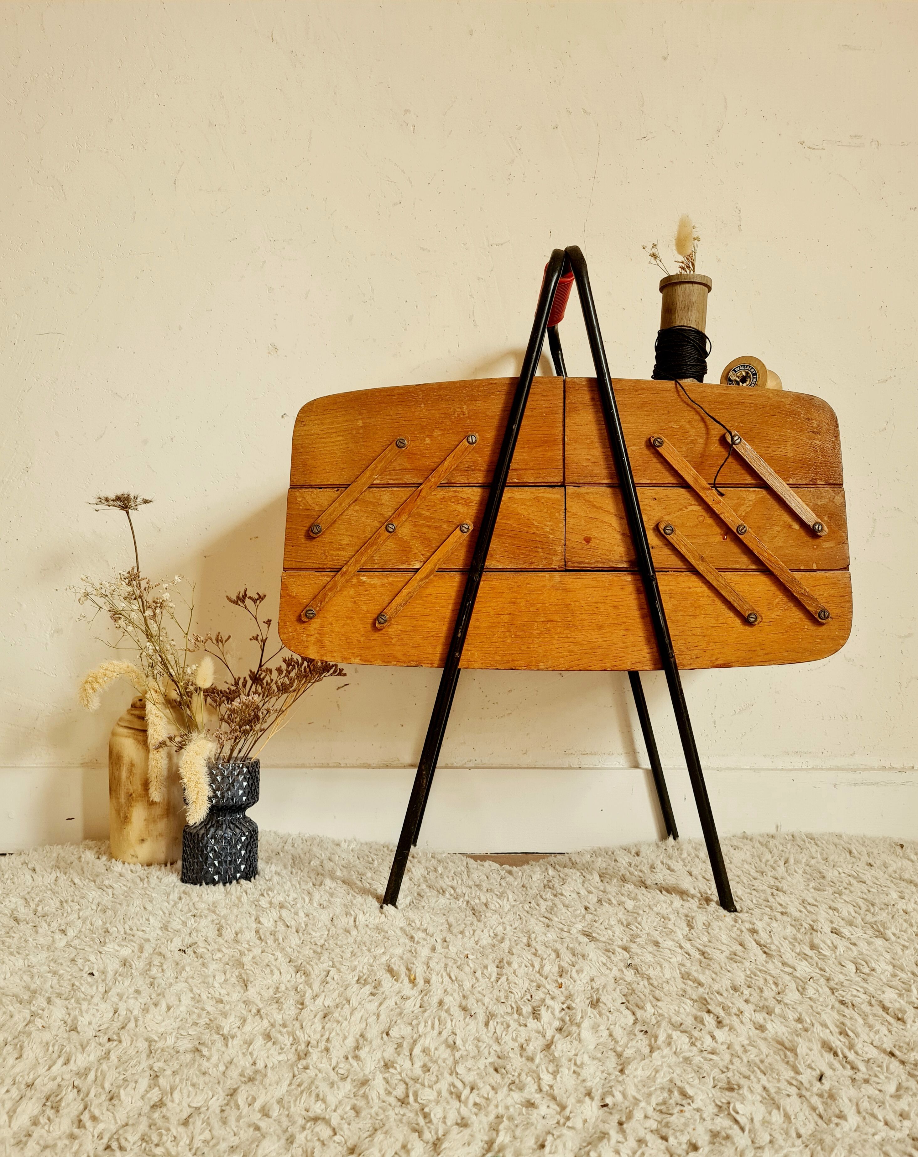 Retro worker of the 60s wood and metal