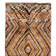 Vintage Hand-Knotted Turkish Tulu Runner Rug with Geometric Diamond Design in Earthy Colors, 100% Wool