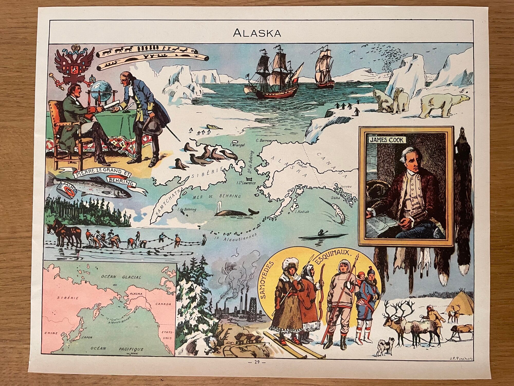 Set of 5 cards illustrated by JP Pinchon - 1948