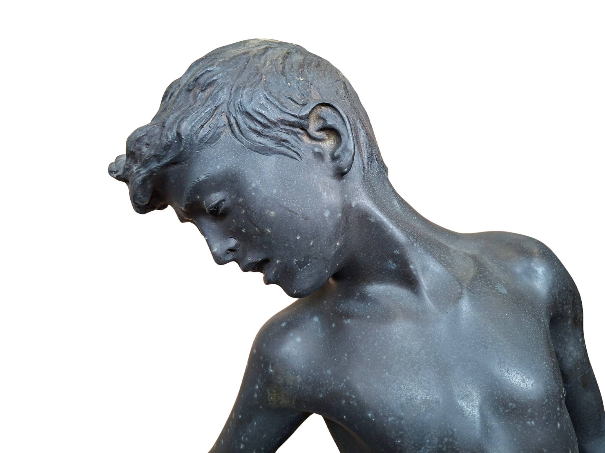 Splendida Scultura in Bronzo: "Il Bambino Morso dal Granchio" '90