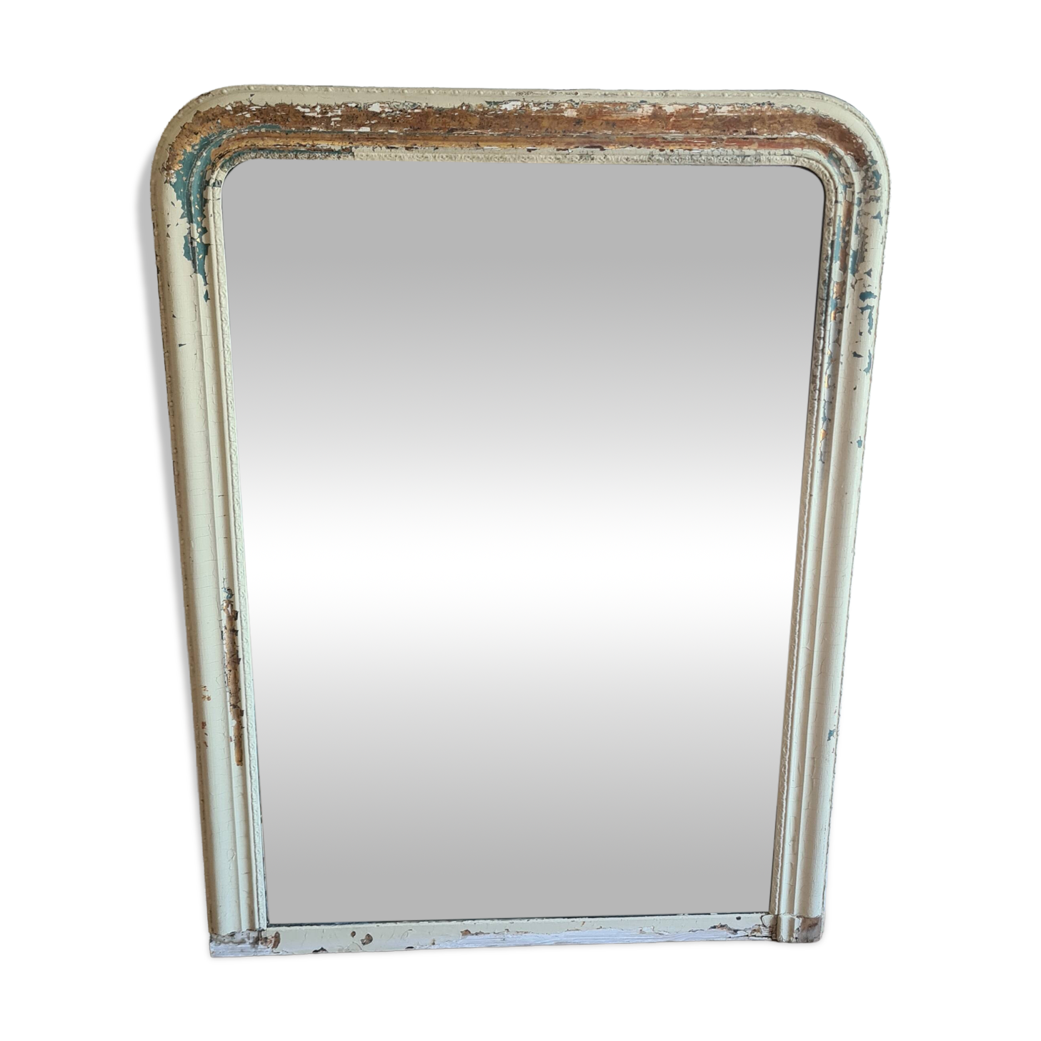 Large shabby chic Louis-Philippe mirror 139 × 106 cm – old-world charm