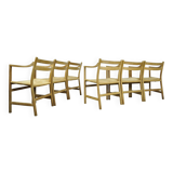 Set of six Danish oak diningchairs , CH46, by Hans J. wegner for Carl Hansen & Son, 1970s