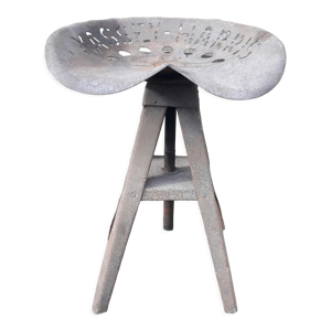 Tabouret industriel ancien pivotant