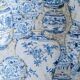 Blue and white ceramic table lamp, vintage Dutch Delftware.