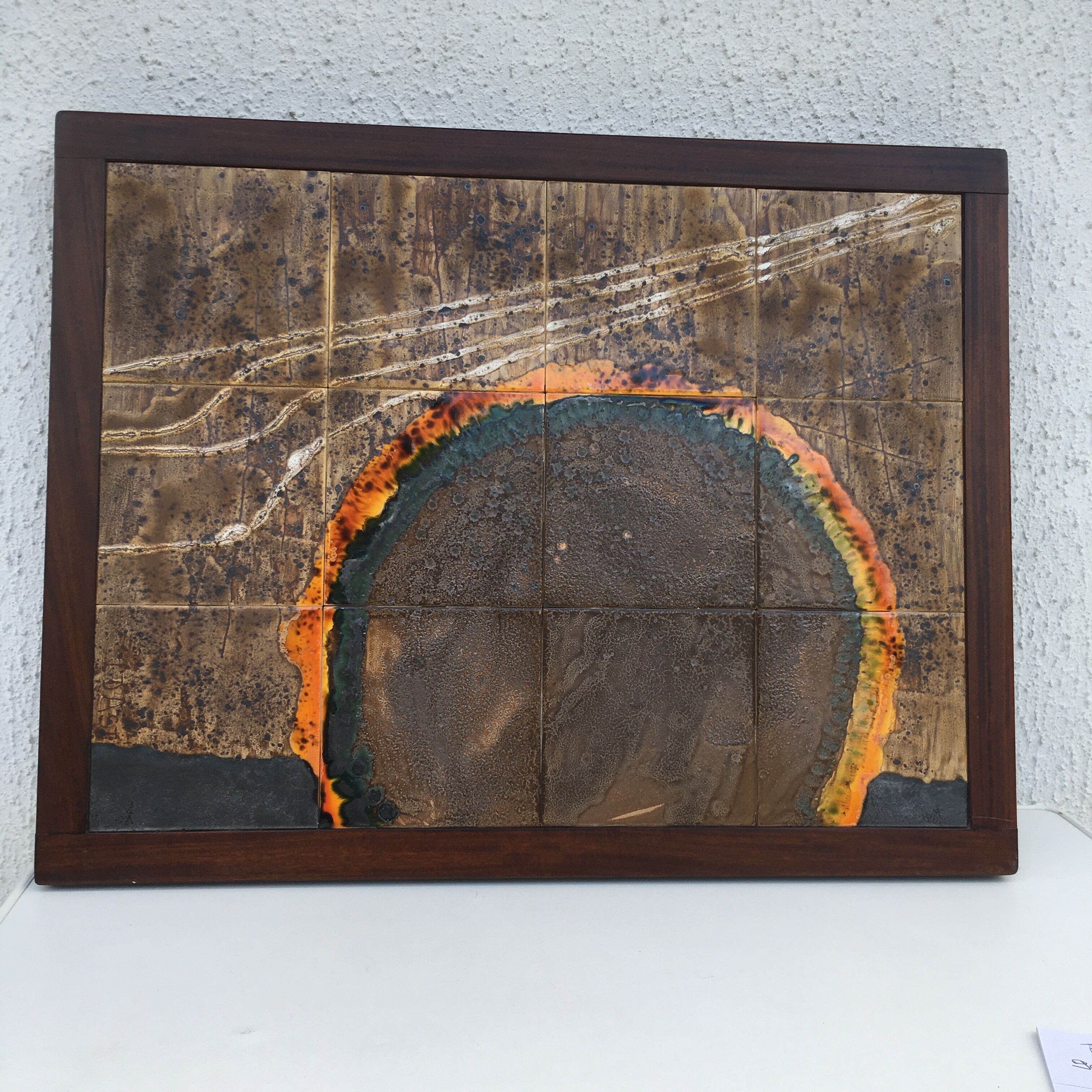 wall ceramic with wooden frame