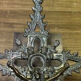 Ancient bronze crucifix brass object of worship, jesus Christ religion nineteenth