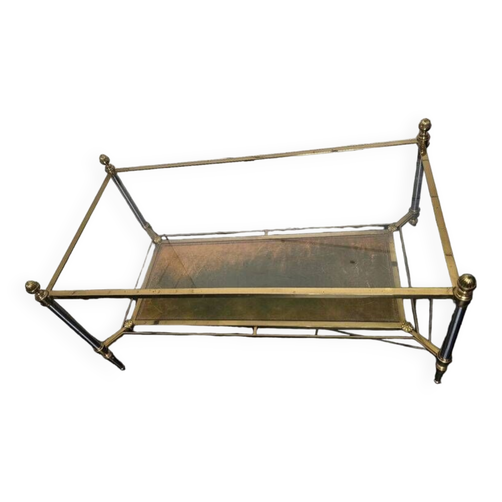 Brass living room table and glass top