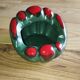 Vintage green and red glazed ceramic ashtray or catchall – year