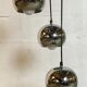 Ceiling chandelier eye ball 3 lights in vintage chrome aluminum 80's