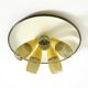 Very rare 5-arm mid-century modern metal bag ceiling lamp with round white