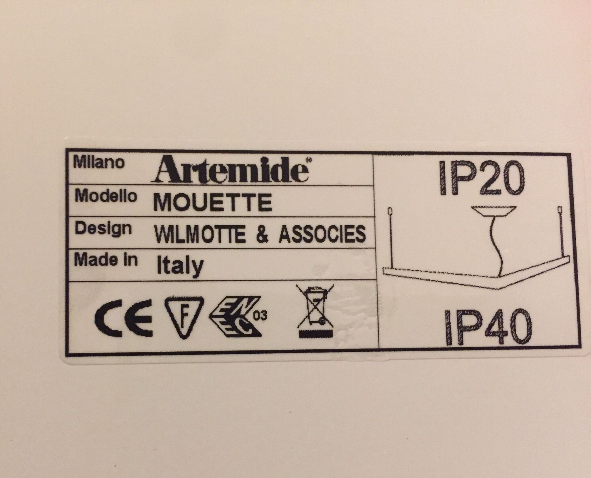 Seagull symmetric suspension design Wilmotte et Associés for artemide - 2004