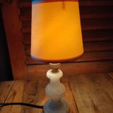 Bedside desk lamp base alabaster lampshade pearl