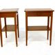 Set of 2 Scandinavian bedside tables in mahogany, Sweden, 1960.