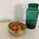 Old breath green glass apothecary jar