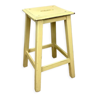 Tabouret d'atelier à fente jaune