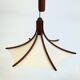 Mid-century teak pendant lamp from Domus with linen shade