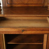 Louis XVI style music cabinet display case in 20th century walnut
