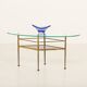 Table en verre et laiton de style italien des années 1970, inspirée par Gio Ponti.