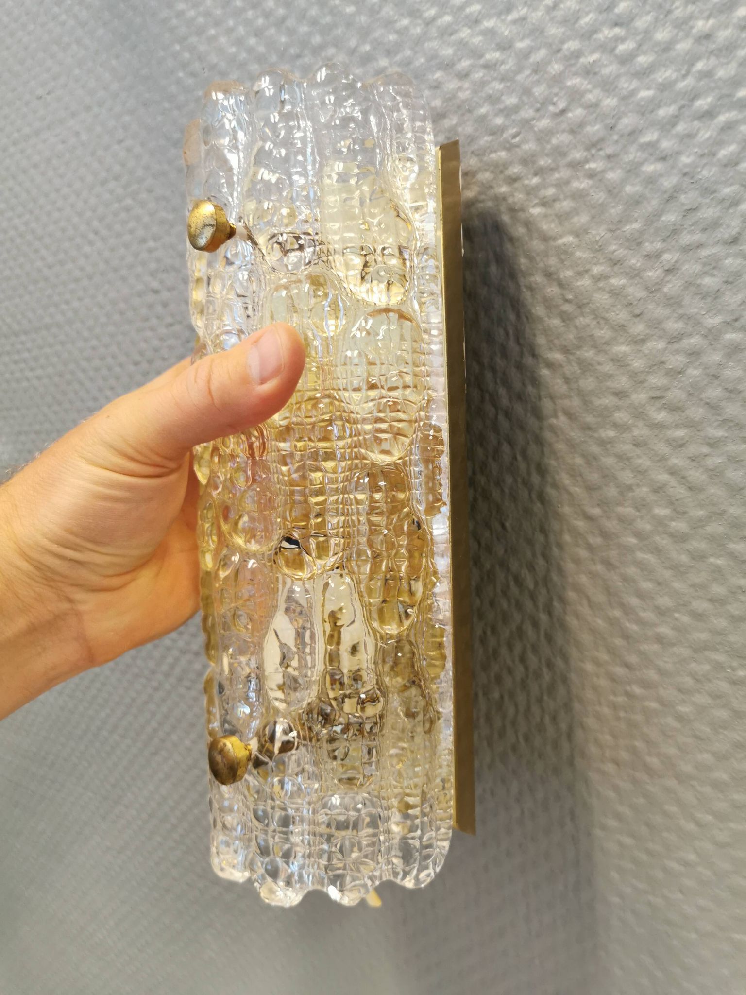 Two stunning wall lamps designed by Carl Fagerlund and produced by Orrefors Sweden for Lyfa Denmark.