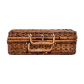 Dark rattan suitcase