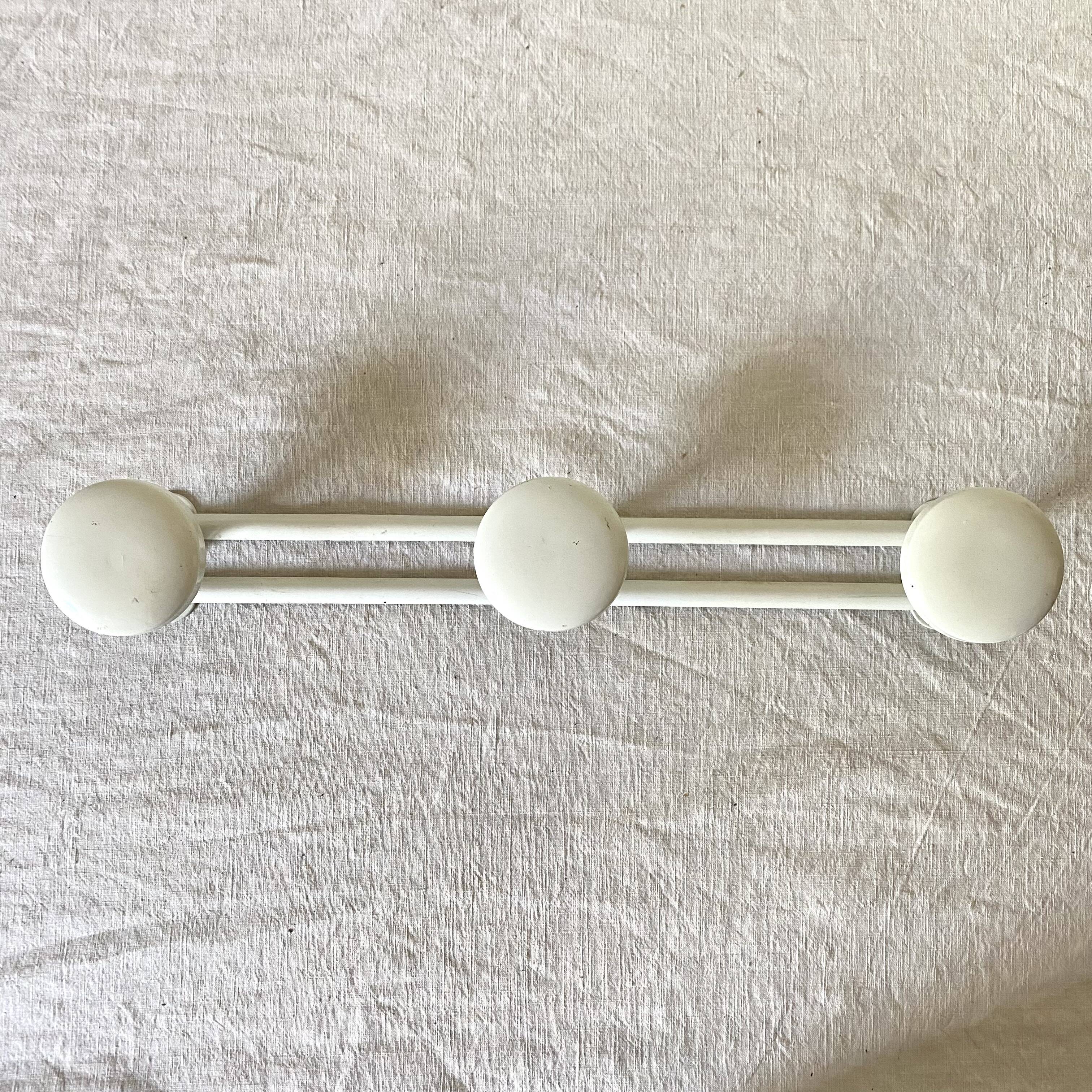 Vintage metal coat rack with 3 hooks