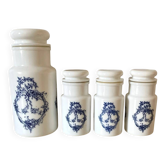 Set of 4 antique Italian opaline apothecary jars