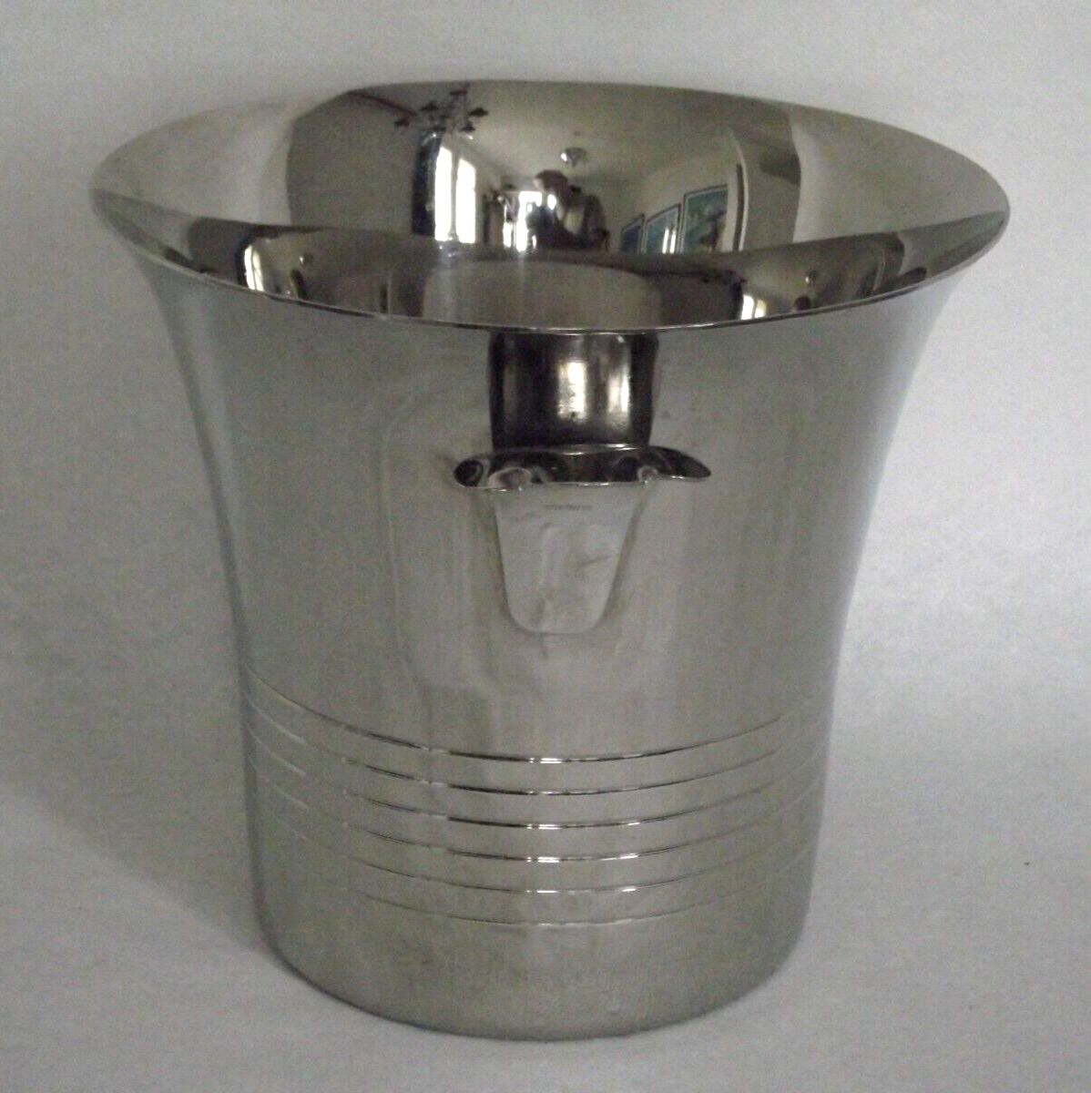 Silver stainless steel champagne bucket 18.10