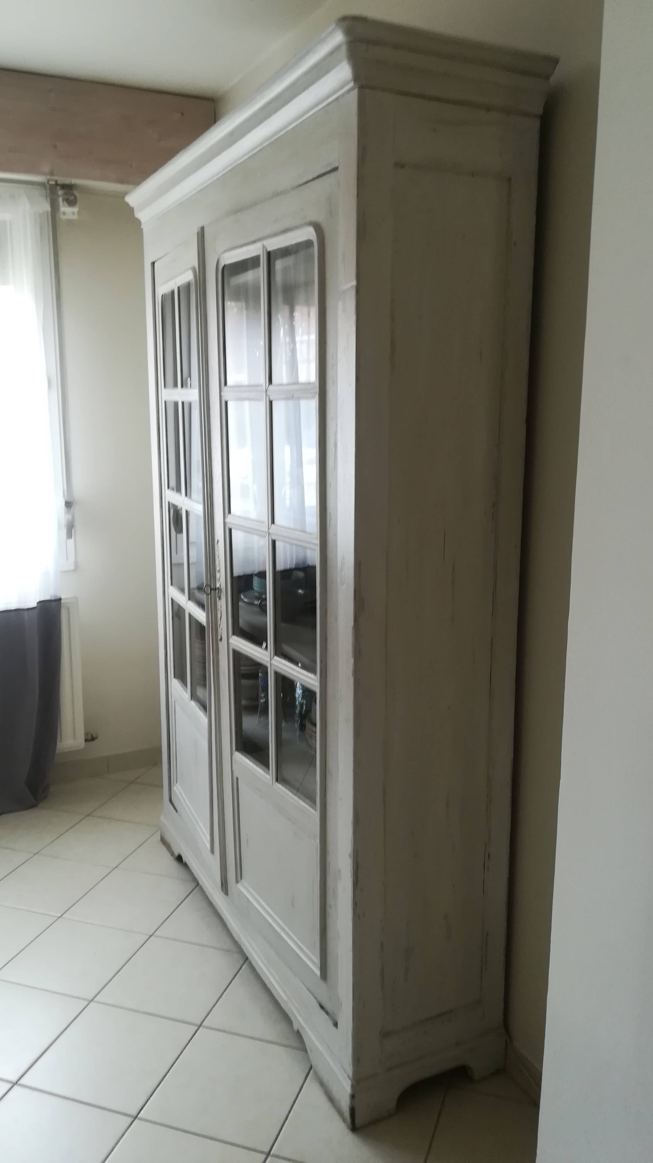 Old glazed bookcase or dresser