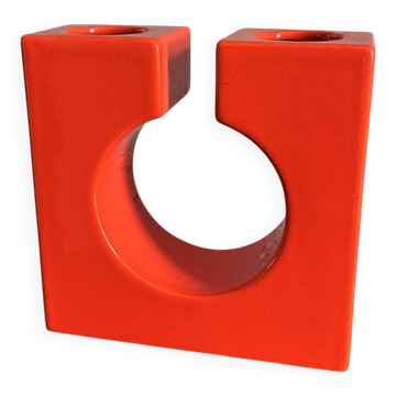 Sele Arte Nove orange ceramic vase, Italy, 1970s
