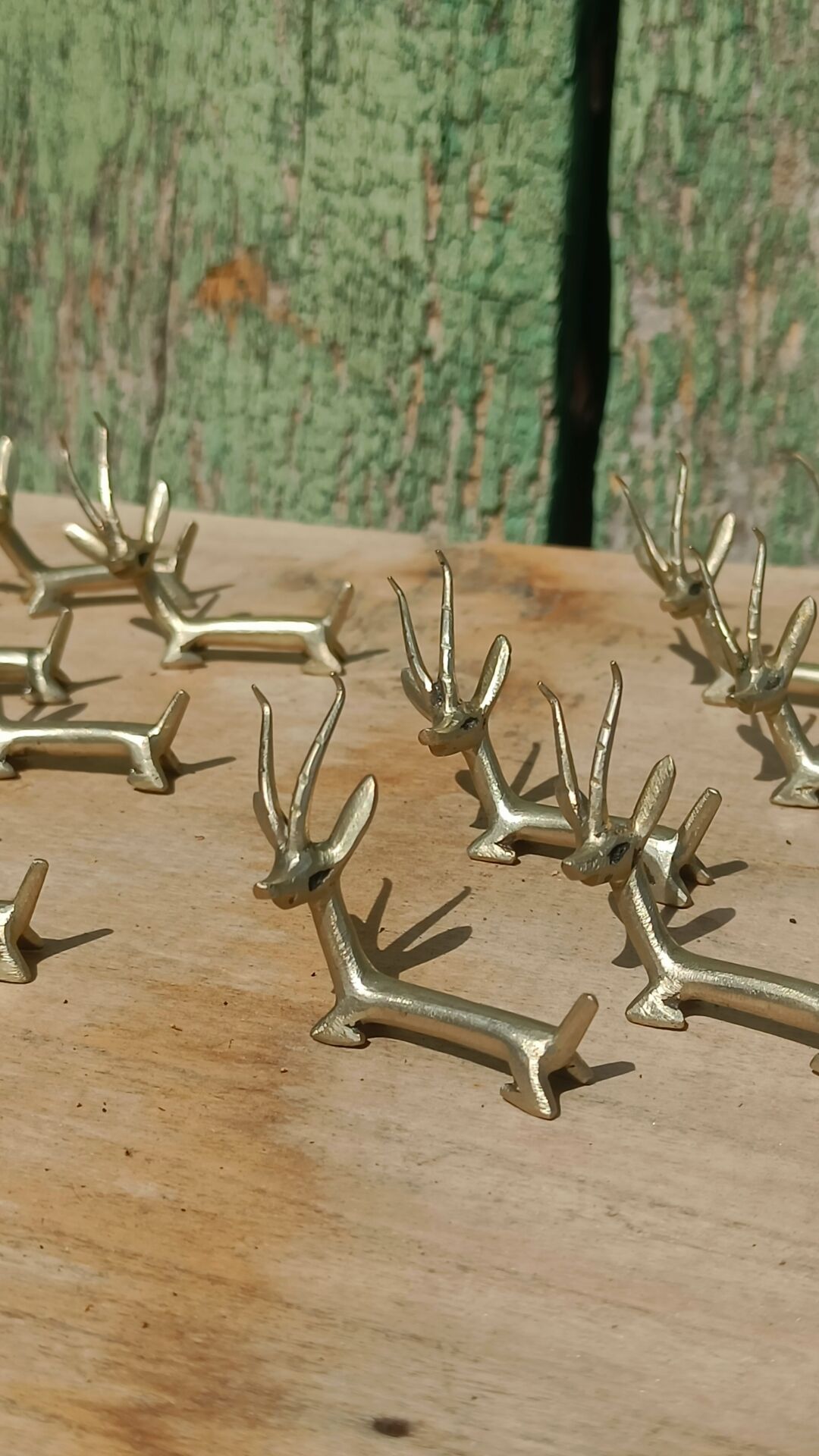 Handcrafted brass gazelle knife rests x12