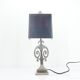 Lampe de table néoclassique en métal brossé, dans le goût Maison Charles