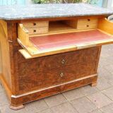 Louis Philippe period walnut secretary chest of drawers from the 19th century.