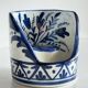 Blue ceramic hand candle holder vintage craft