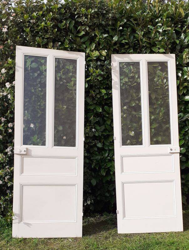 Communication door 1 translucent glass H233.5xL84.5cm old 20th century