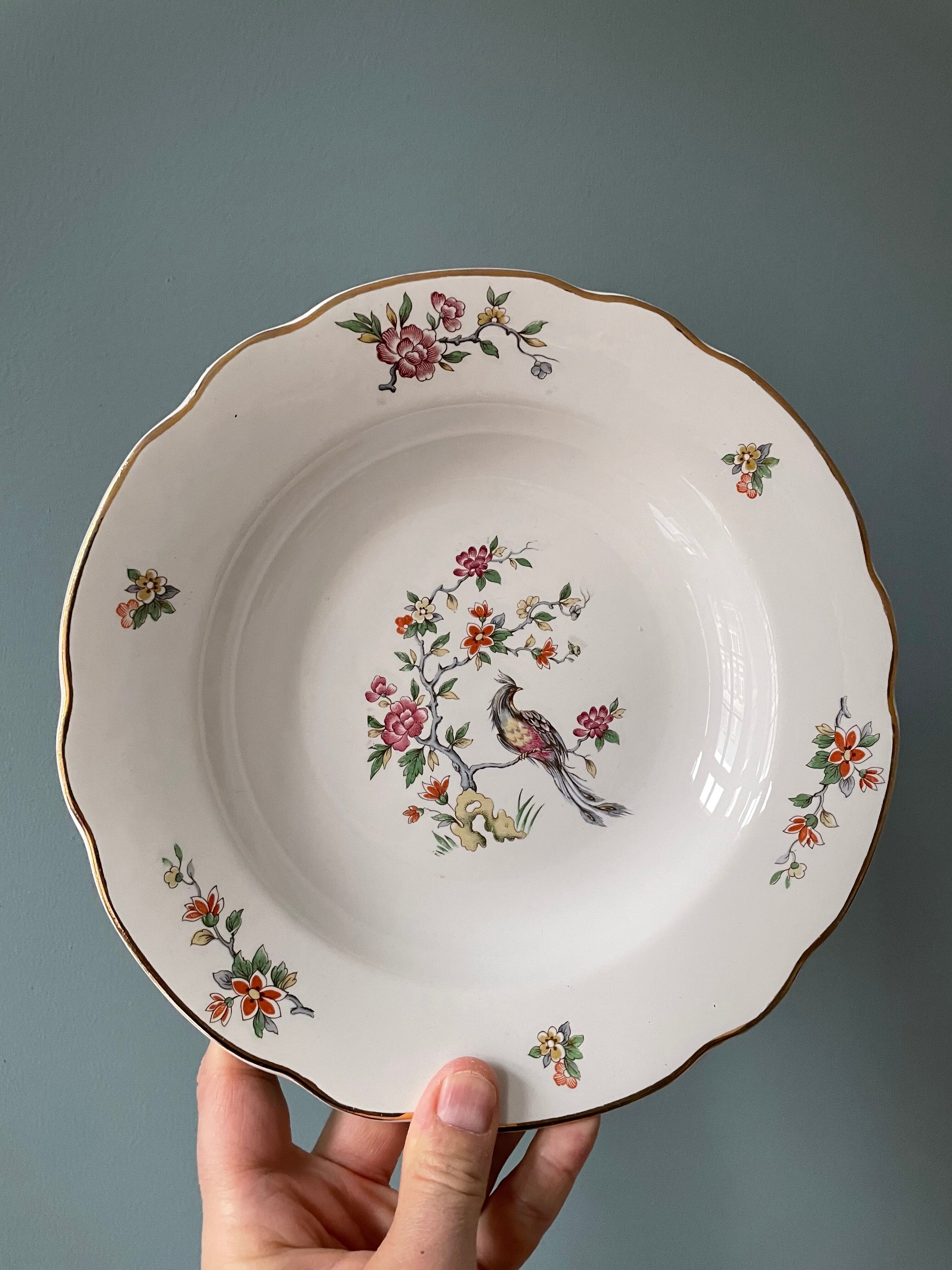 Set of 6 hollow plates Digoin Sarreguemines, Condé model