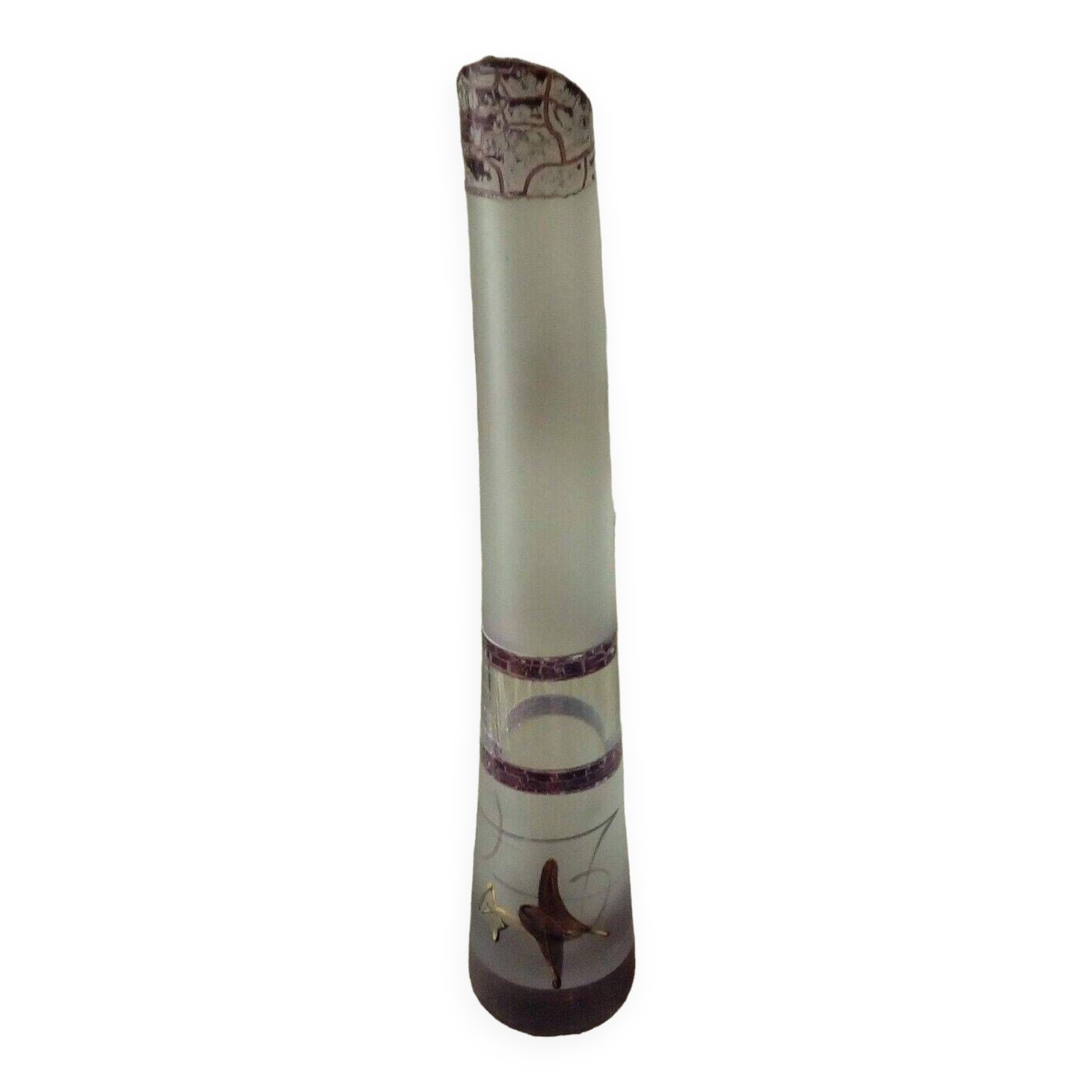 Soliflor in contemporary glass with enameled decor