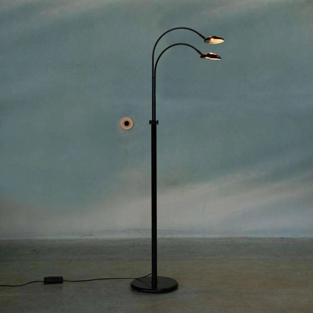 Matte black space age arc lamp, vintage 70s arc lamp.