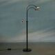 Matte black space age arc lamp, vintage 70s arc lamp.
