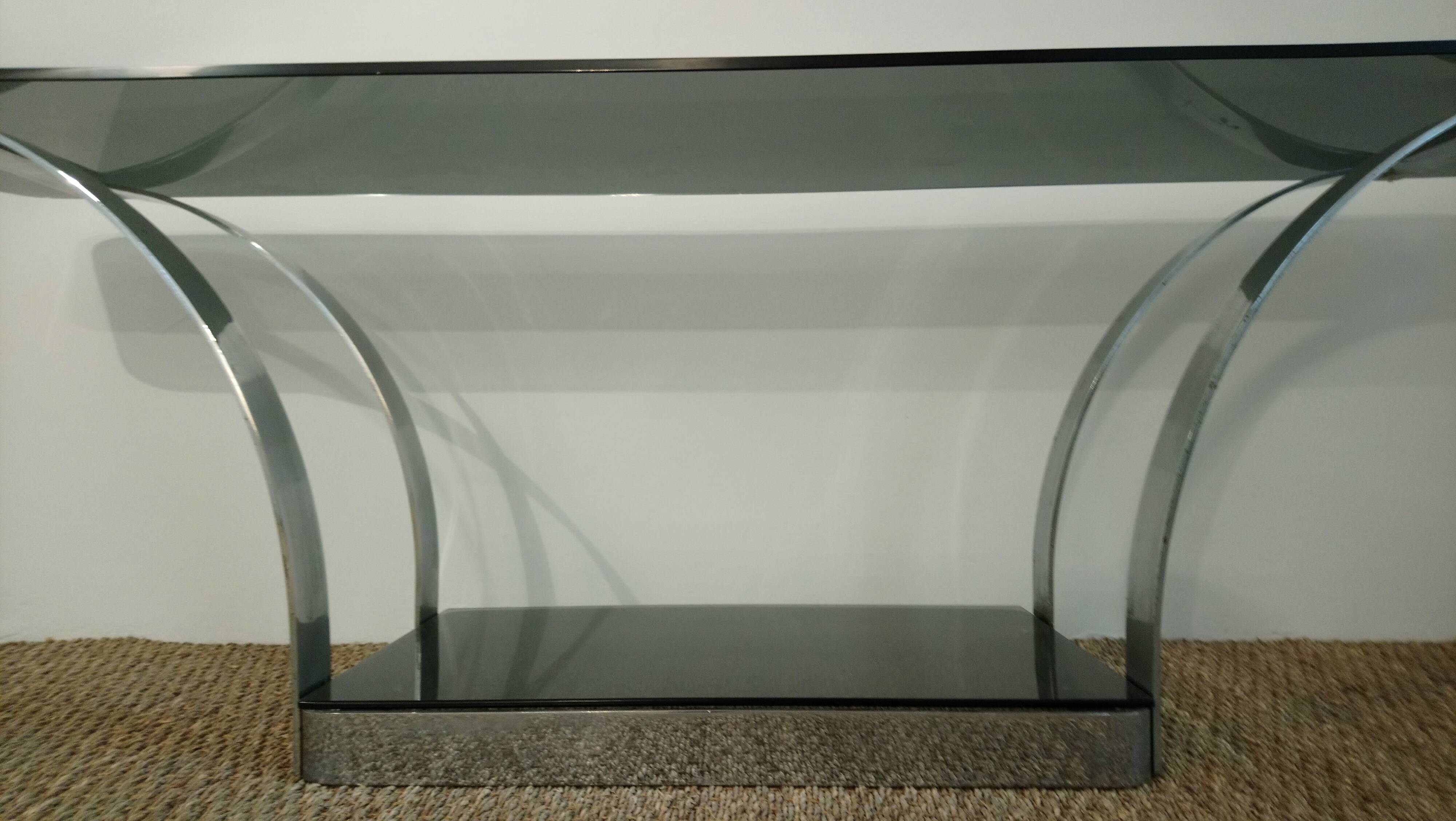 Console glass and chrome 70 years