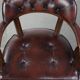 Set of two dark brown cowhide leather Chesterfield dining/side chairs