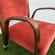 Hugues Steiner armchair, bow-wood model, curved wood and velvet, 1950