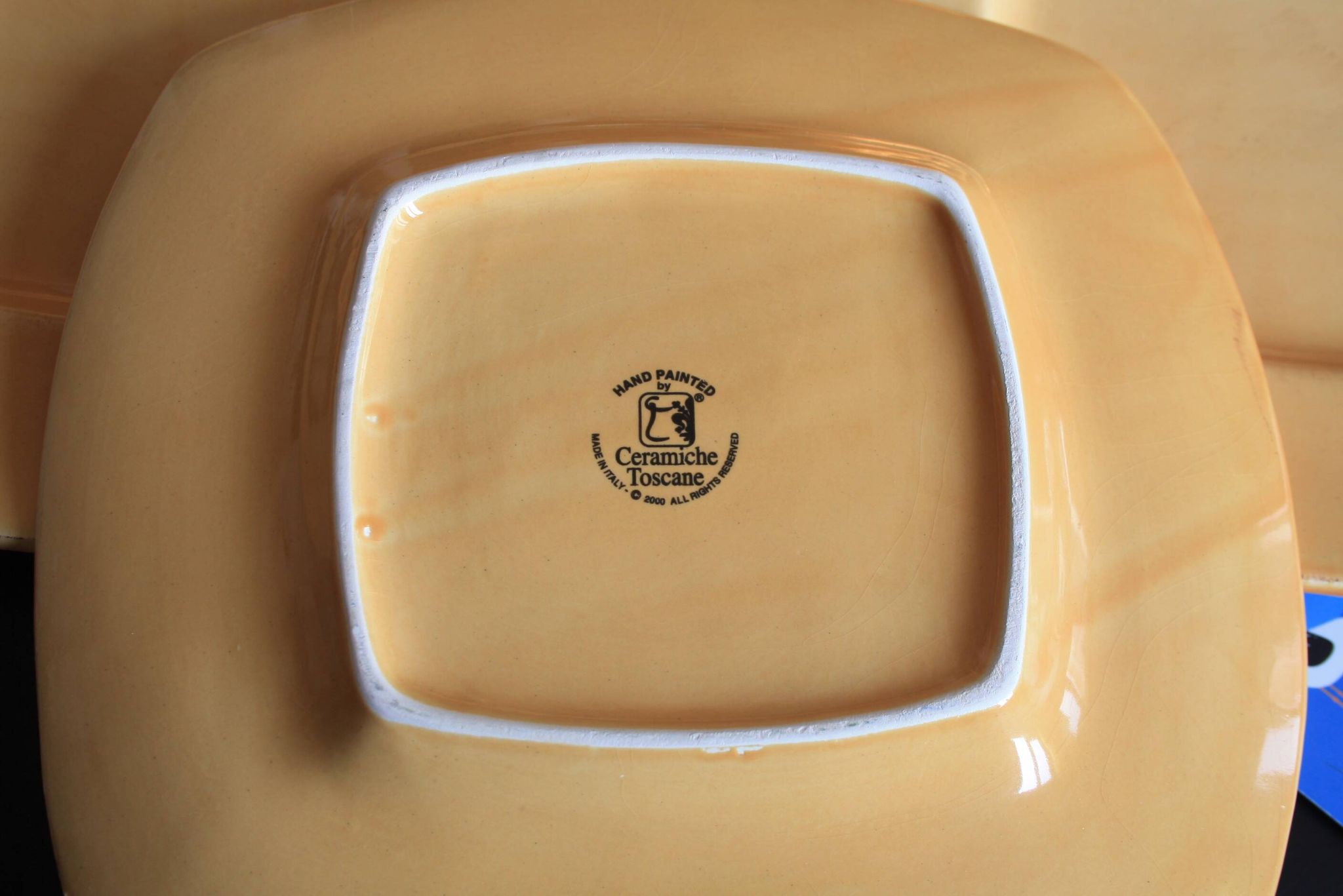 Assiettes carrées Ceramiche Toscane- jaunes