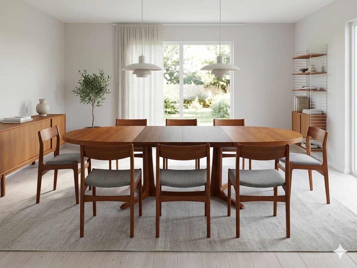 Baumann extendable table in teak from the 1960s (2 extensions)