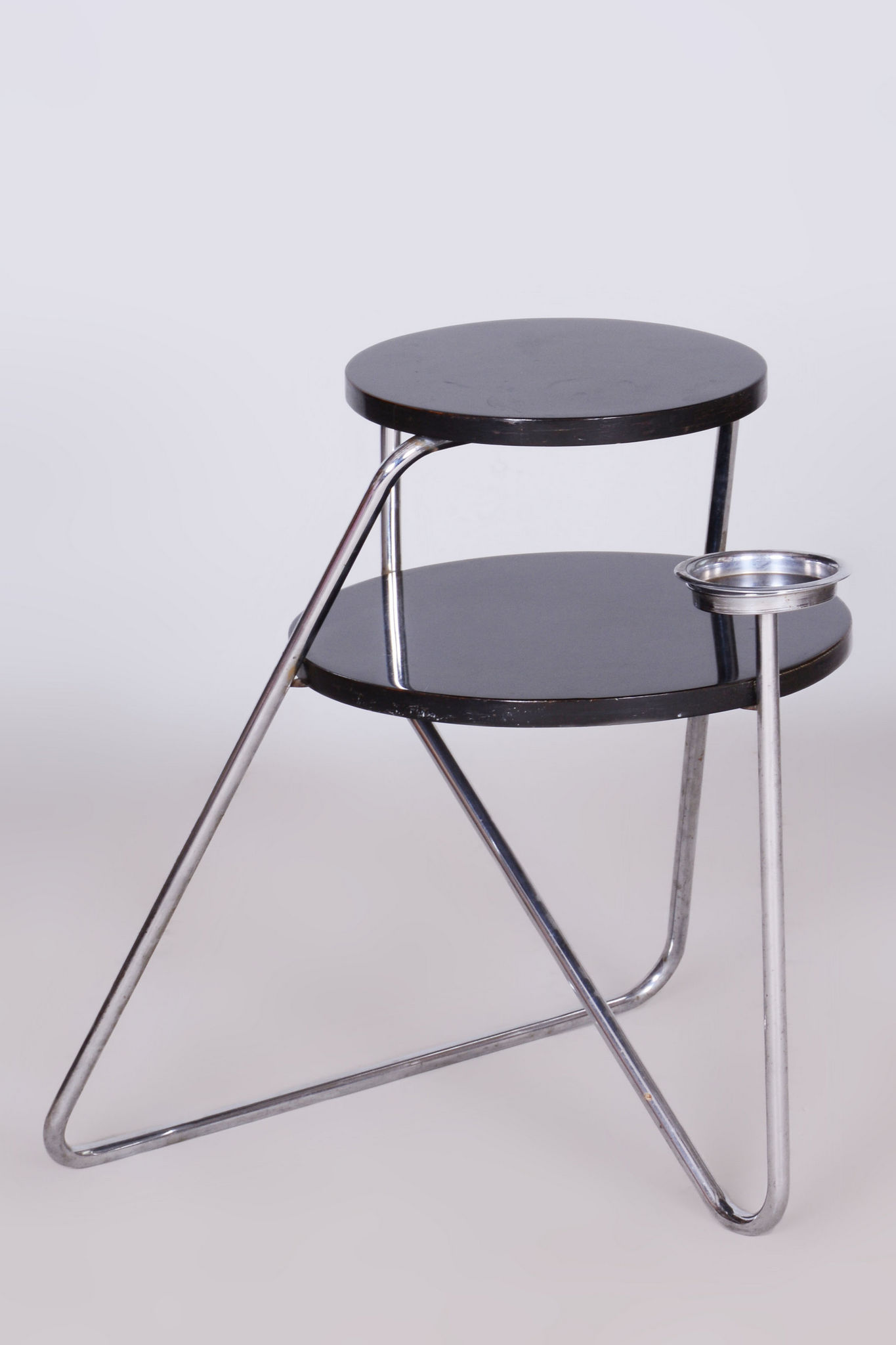 Restored Bauhaus Small Table, Chrome, Revived Polish, Czechia, 1930s