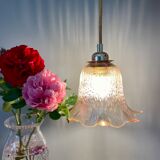 Vintage tulip ride in amber and pearlescent glass
