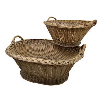 Wicker laundry baskets