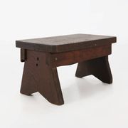 Rustic Wooden Stool with Exceptional Patina, Belgium 1880s
